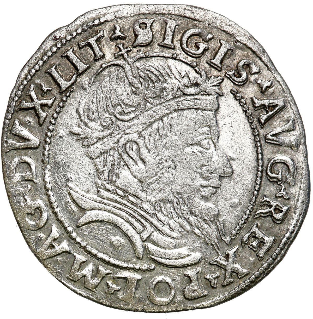 Zygmunt II August. Grosz na stopę litewską 1555, Wilno - RZADKOŚĆ R5